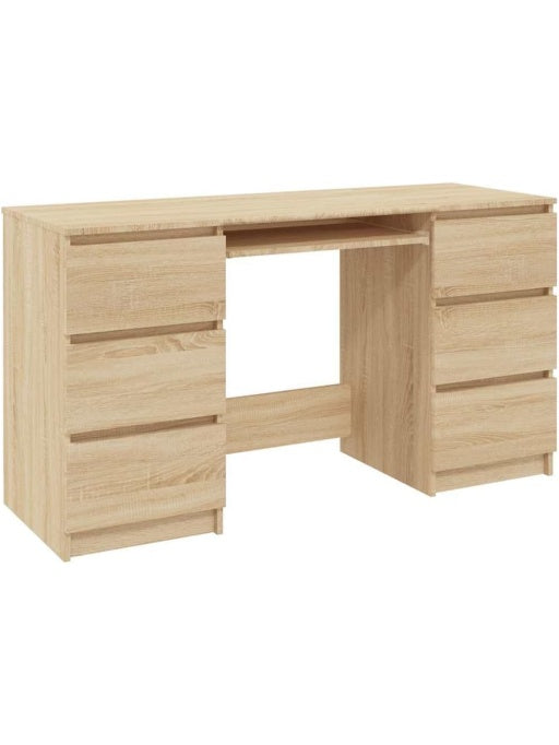 Mesa de Trabajo para Oficina con Espacio de Organizacion y Acabado de Madera