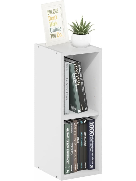 Estanteria compacta de dos niveles con espacio de almacenamiento para salon dormitorio u