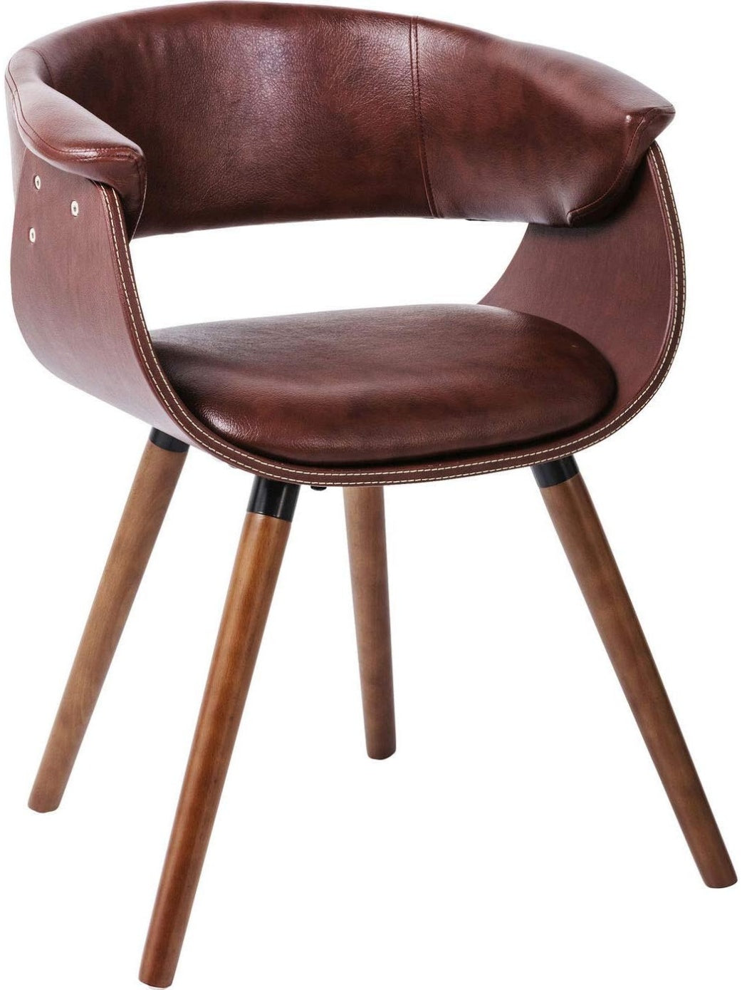 Sillon Vintage de Oficina con Acabado Efecto Piel y Patas de