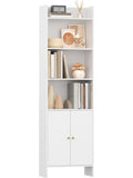 Libreria con puertas dos niveles de almacenamiento y seis estantes para salon oficina o