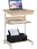 Mesa auxiliar para portatil con ruedas altura ajustable y diseno practico para oficina o