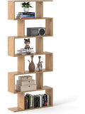 Estanteria de madera en forma de S con diseno decorativo para libros y objetos del